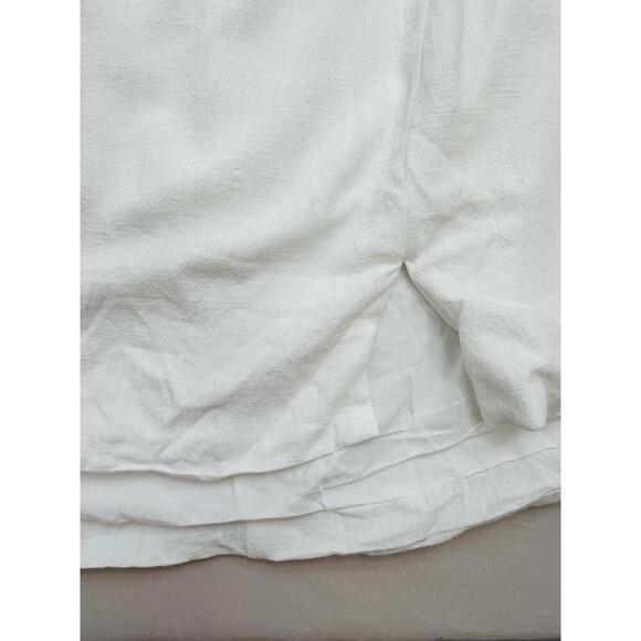 BP White Fold Top Strapless Linen Blend Casual Style Mini Dress Womens Large - Picture 4 of 11